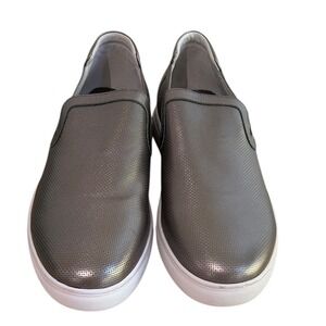 Badgley Mischa Silver gun‎ metal slip on sneakers sz 10 brand new without box